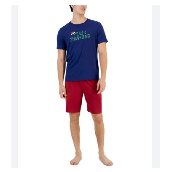 Club Room Mens Christmas Graphic T-Shirt + Shorts Set Feliz Navidad S/M/L/XL/XXL - Picture 1 of 3